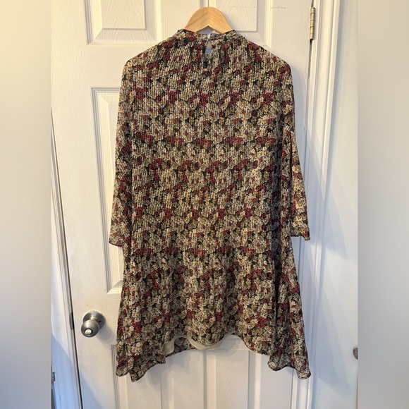 Zara basic dress size M fine pleated chiffon flare sleeve mini - Picture 5 of 12